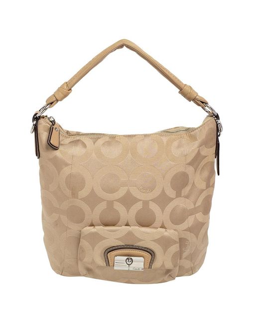 COACH Brown Signature Canvas And Leather Hobo