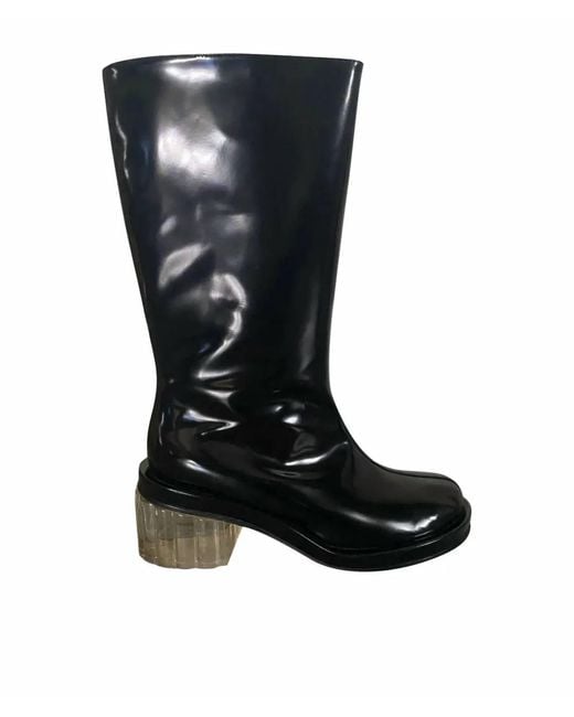 Simone Rocha Black Clear Heel Rain Boots