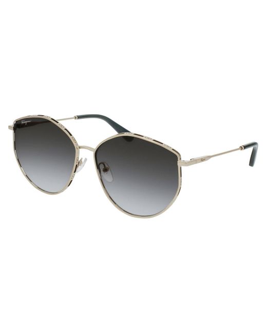 Ferragamo Black Ferragamo 60 Mm Rose Grey Sunglasses