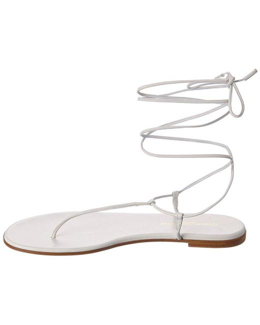 Gianvito Rossi Gwyneth Leather Sandal in White | Lyst