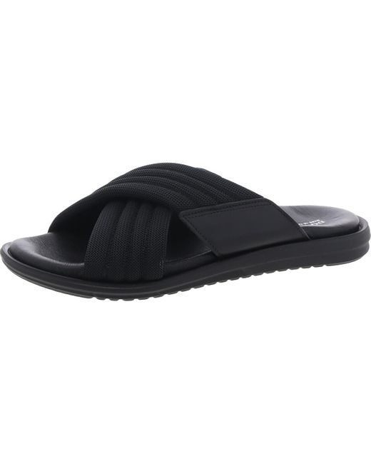 Donald J Pliner Black Criss-Cross Leather Slide Sandals for men