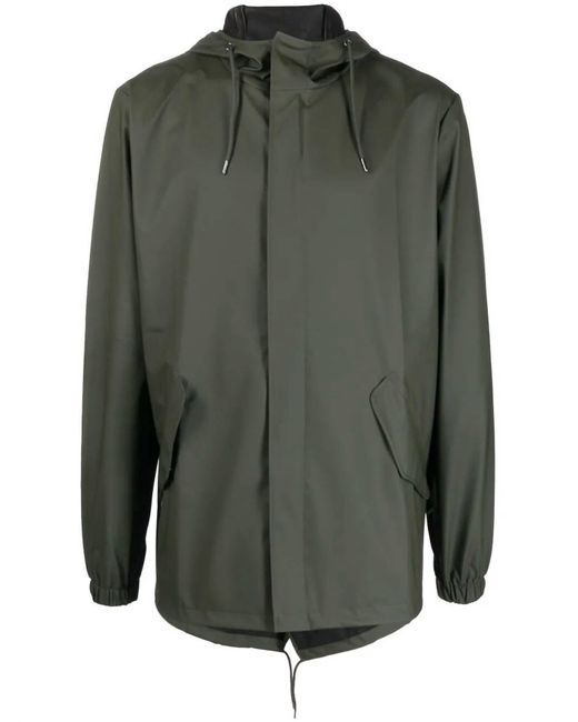 Rains Green Fishtail Jacket for men
