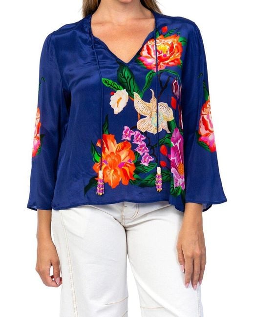 Tolani Blue Farrah Top