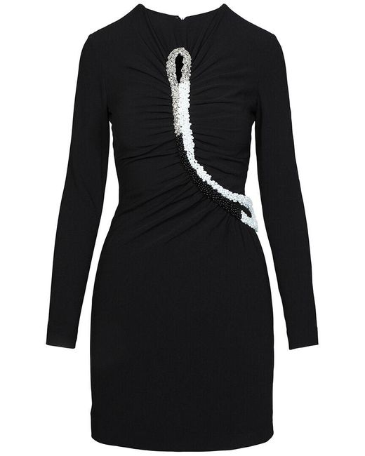 Stella McCartney Black Leah Embellished Cutout Mini Dress