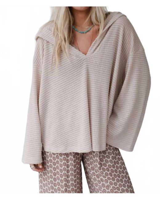 Three Bird Nest Gray Serene Textured Top