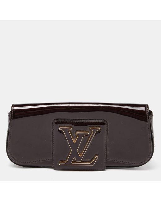 Louis Vuitton Black Amarante Patent Leather Sobe Clutch