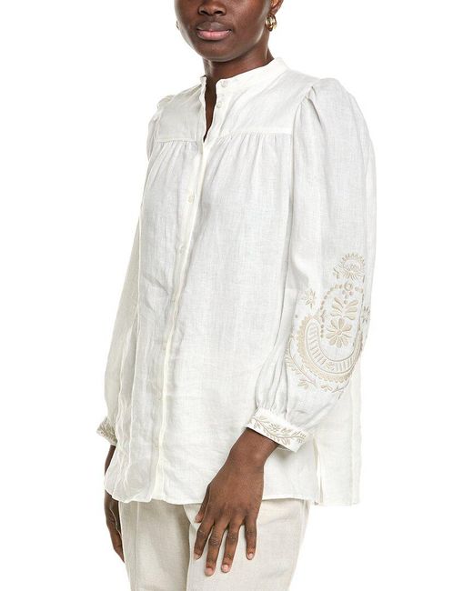 Weekend by Maxmara White Carina Linen Blouse
