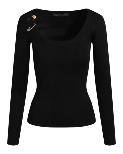 Versace Black Safety Pin Long Sleeve Shirt