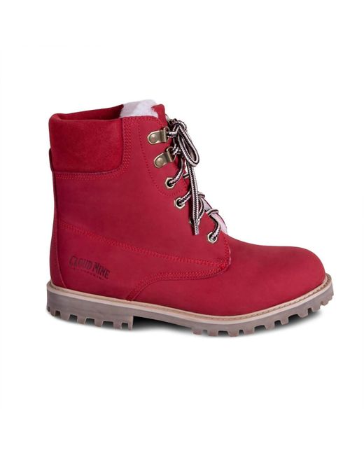 Cloud Nine Red Kindra Comfort Hiking Boots