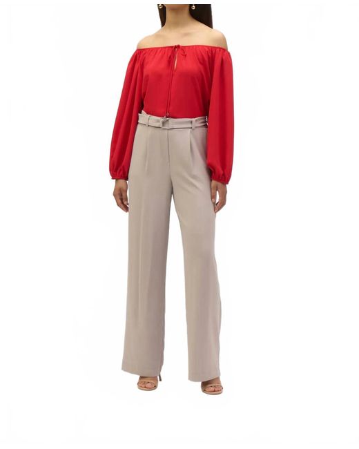 Joseph Ribkoff Off-Shoulder Eggshell Flared Top