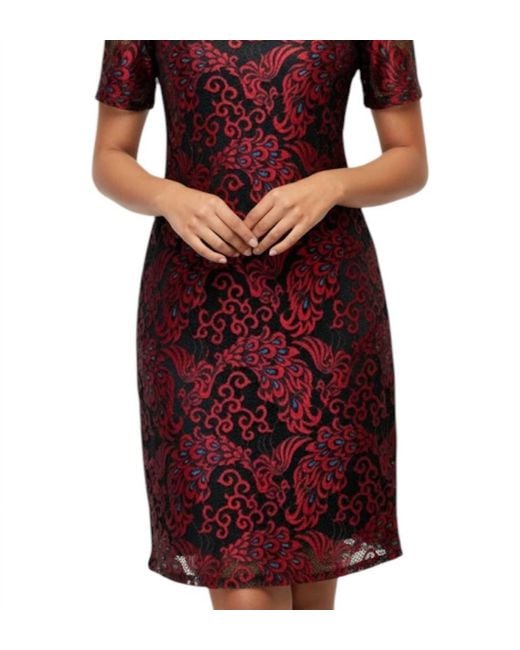 Michael Kors Michelle Lace Mini Dress in Red | Lyst