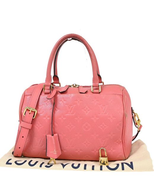Louis Vuitton Pink Speedy 25 Leather Handbag (pre-owned)