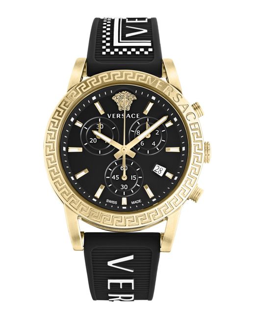 Versace Metallic 40Mm Sport Tech Watch With Silicone Strap