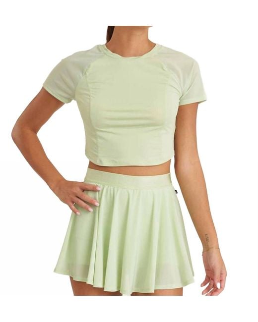 Thrive Societe Green Mesh Performance Cropped Tee