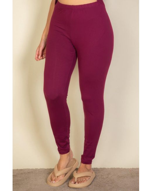TRUEDAMES Pink Plus Basic Solid Leggings