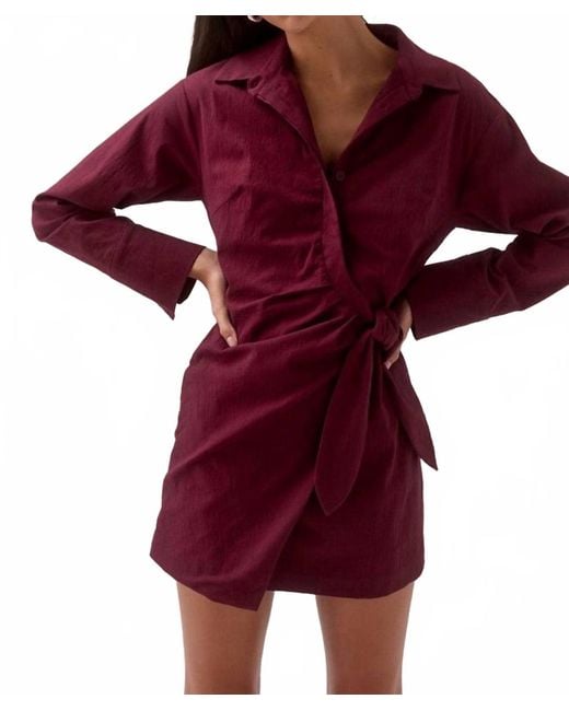 SOVERE Red Primary Shirt Dress