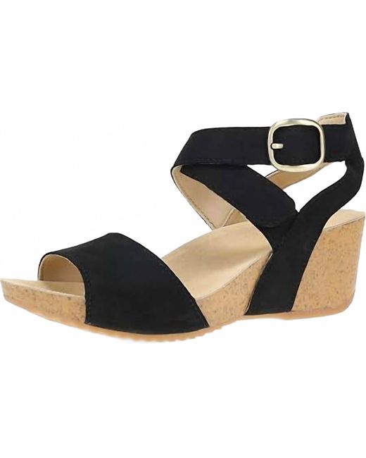 Dansko Black Saylor Wedge Sandal