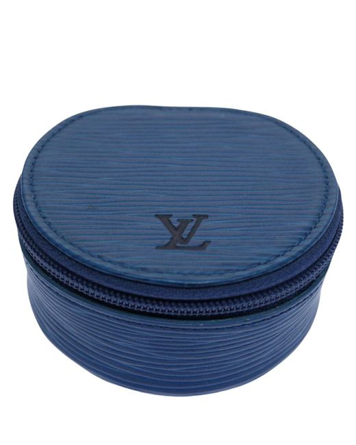 Louis Vuitton Blue Ecrin Leather Clutch Bag (pre-owned)