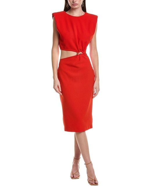 Ba&sh Red Iris Midi Dress