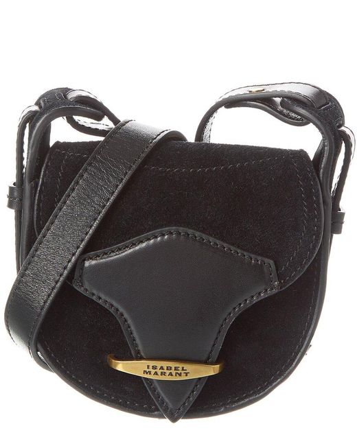 Isabel Marant Black Botsy Mini Suede & Leather Shoulder Bag