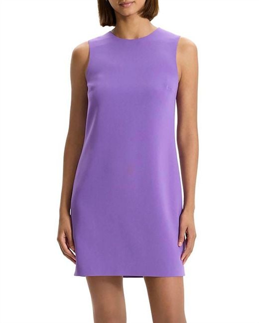 Theory Admiral Crepe Shift Dress in Purple | Lyst