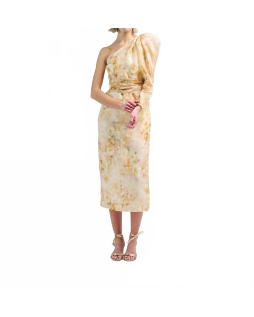 Zimmermann Metallic Crush Asymmetrical Midi Dress