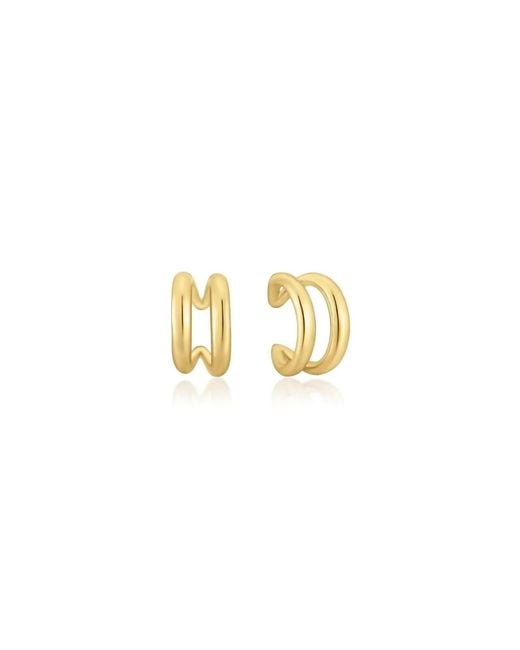 Eklexic Metallic Double Cuff Earrings