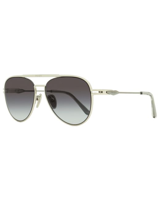 Prada Black Pilot Sunglasses Spr54z 1bc09s Silver 57mm for men