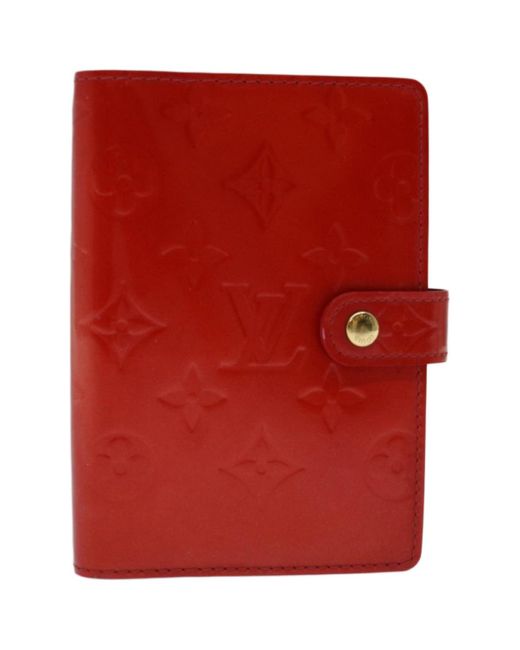 Louis Vuitton Red Agenda Cover Patent Leather Wallet (pre-owned)