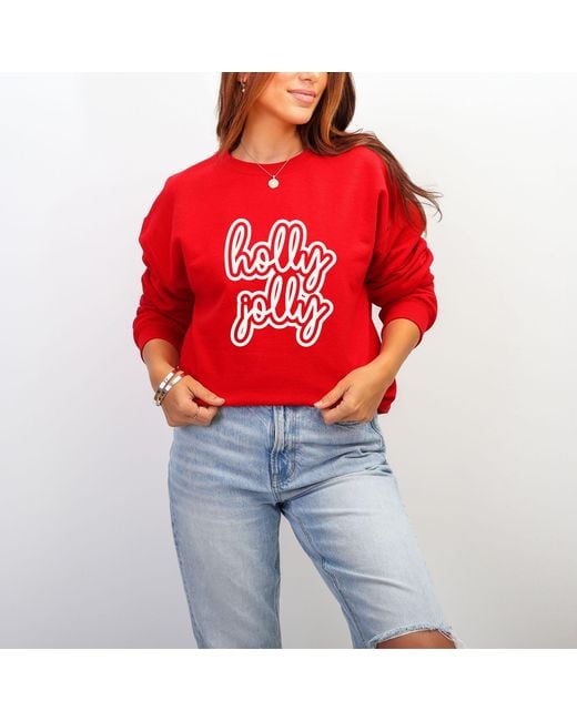 Simply Sage Market Red Holly Jolly Outline Puff