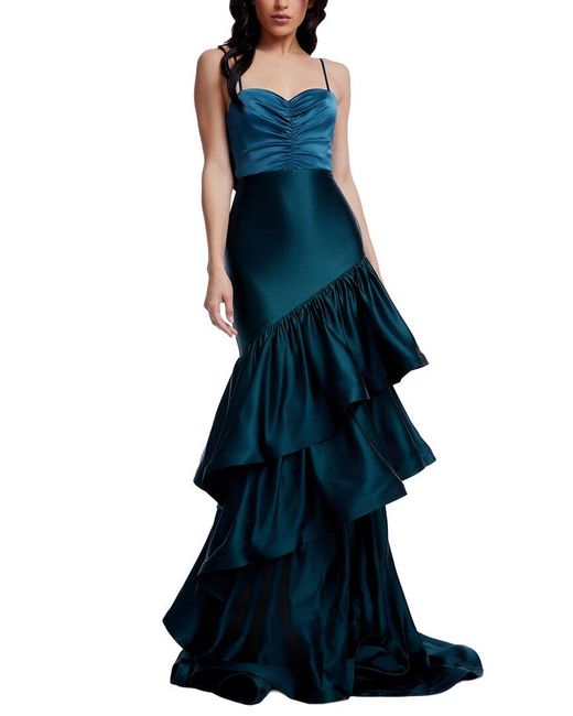 Dress the Population Clarice Mermaid Gown in Blue | Lyst