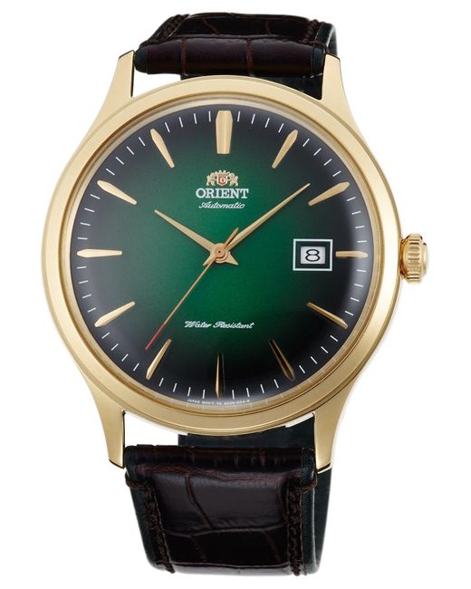 Orient Green 42mm Leather Watch Fac08002f0 for men