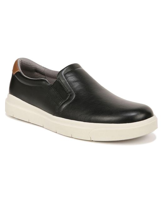 Dr. Scholls Black Madison Faux Leather Slip On Casual And Fashion Sneakers for men