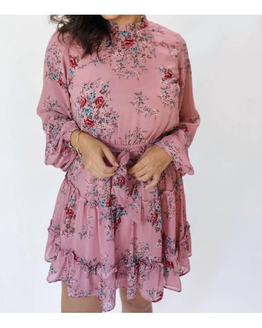 She + Sky Pink Love And Lucky Floral Dress
