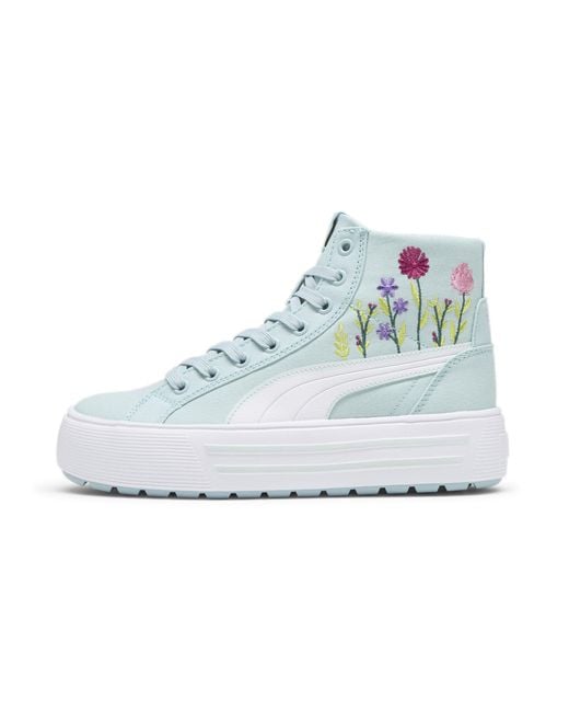 PUMA Blue Kaia 2.0 Mid Floral Sneakers