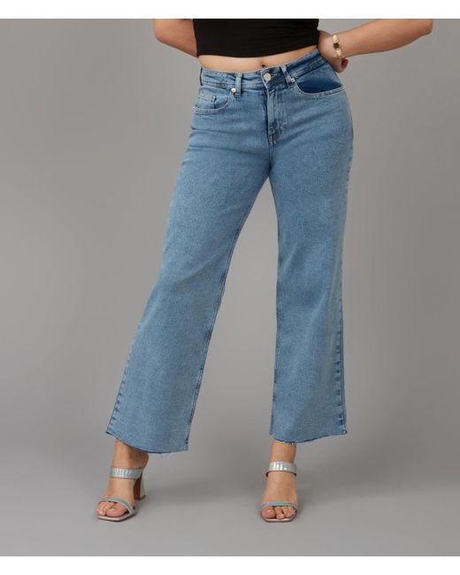 Lola Jeans Blue Colette-vib High Rise Wide Leg Jeans