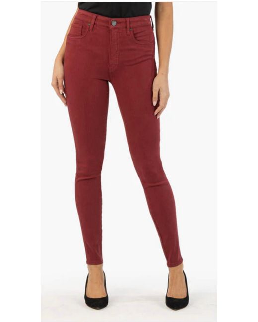 Kut From The Kloth Red Mia High Rise Slim Skinny Pant
