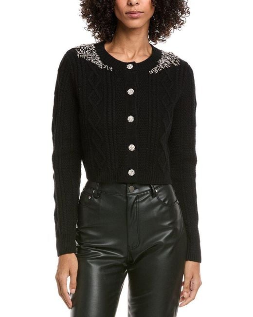Ba&sh Black Oillo Wool Cardigan