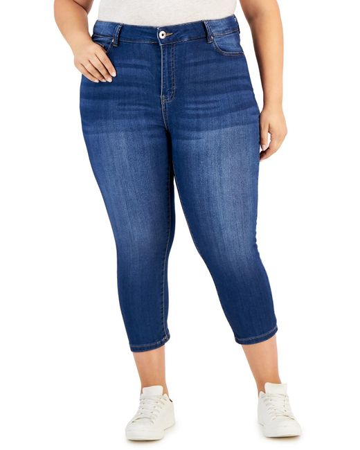 Celebrity Pink Blue Mid-rise Cropped Skinny Jeans