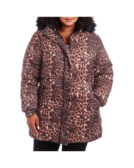 Rachel Roy Red Plus Quilted Midi Puffer Jacket