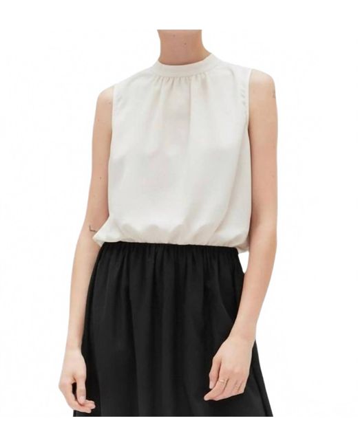 GRADE & GATHER White Bubble Crop Top
