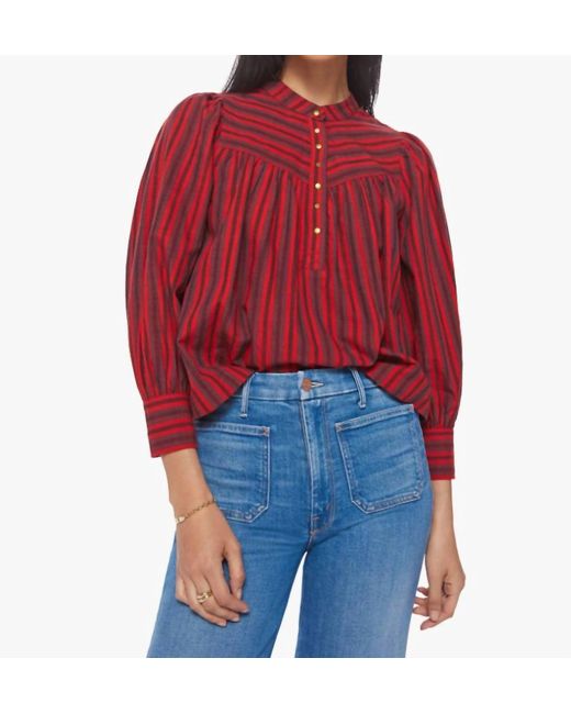 Mother Red The Toss Up Cotton Blouse