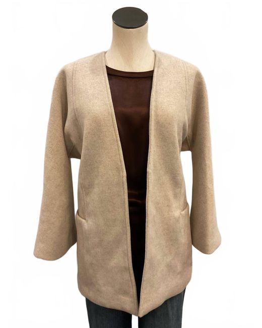 Crescent Natural Open-Front Molly Wool Blend Jacket