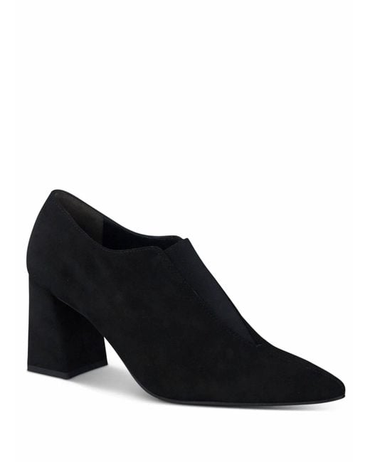 Paul Green Black Stacia Heel Suede Bootie