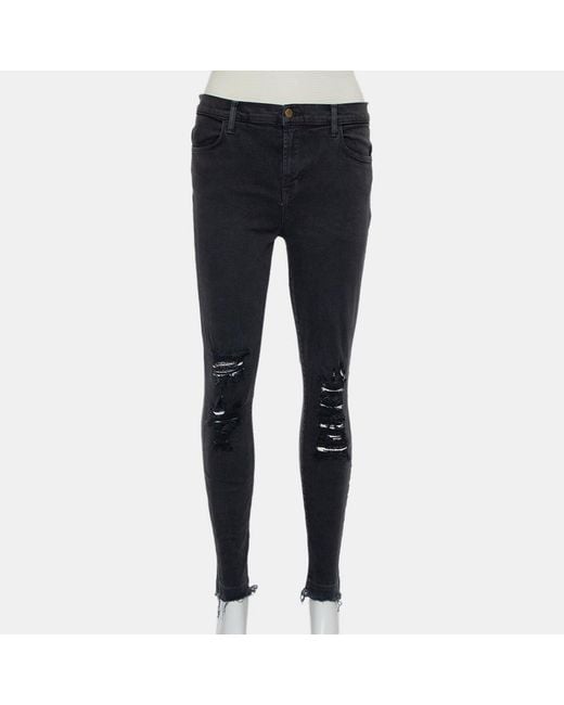 J Brand Blue Dement Denim Distressed Alana Jeans