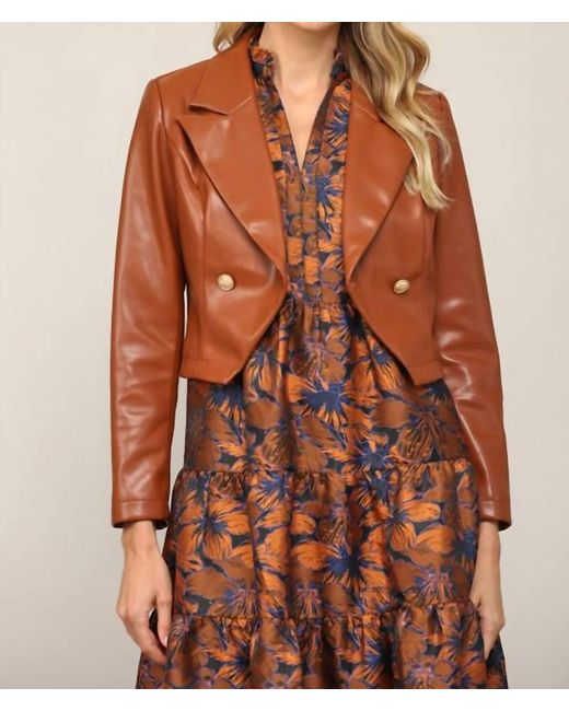 Fate Brown Iris Faux Leather Jacket
