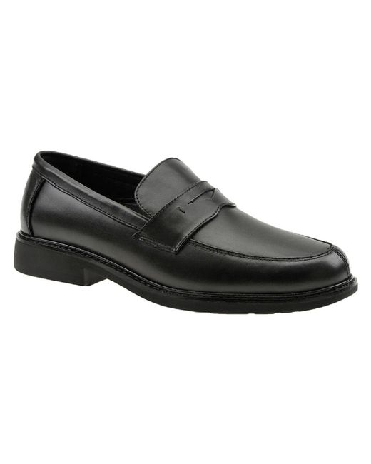 Drew Essex Leather Slip On Loafers in Black for Men | Lyst