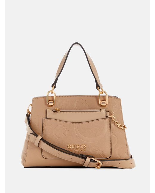 Guess Factory Natural Easthampton Embossed Signature G Small Satchel