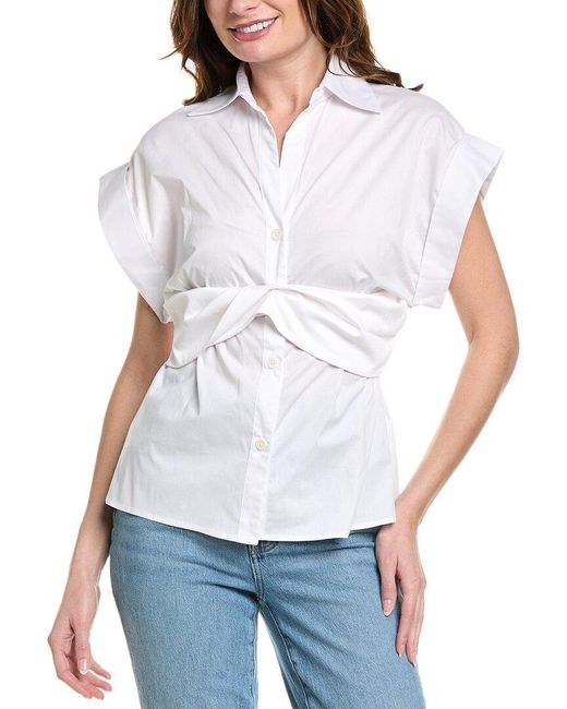 Just BEE Queen White Elliot Top