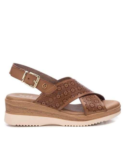 Xti Brown Wedge Sandals